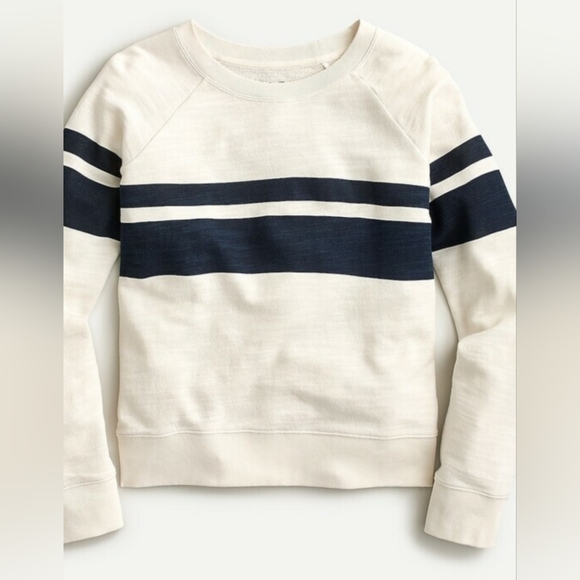 J. Crew Vintage Fleece Rugby Stripes Style Top - Picture 7 of 8